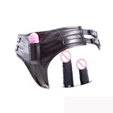 Leather Chastity Belt Device Cock Cage Pants Underwear Bondage Restraint Dildo | Silicone Butt Plug Penis Anal Sex Toys